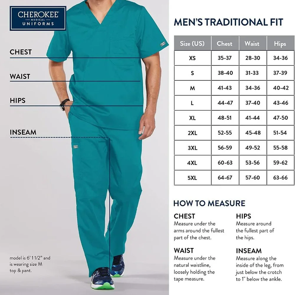 Core Stretch by Cherokee Workwear Men’s V-Neck Solid Scrub Top Sz XS Wine 4743 - Picture 11 of 11